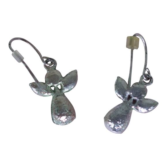 Brighton Heavenly Angel French Wire Earrings MSPR $48 GUC Silver Crystal Holiday - Picture 5 of 7